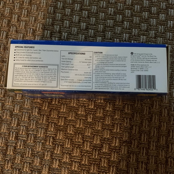 NIB GE String-A-Long Red Miniature Light Set 100 Count 45 ft Green Wire - Picture 6 of 6